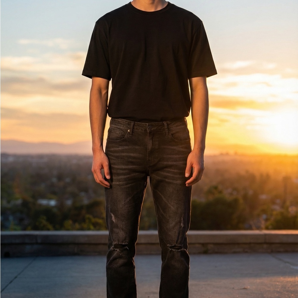 bp Men's Black Slim Straight Jeans